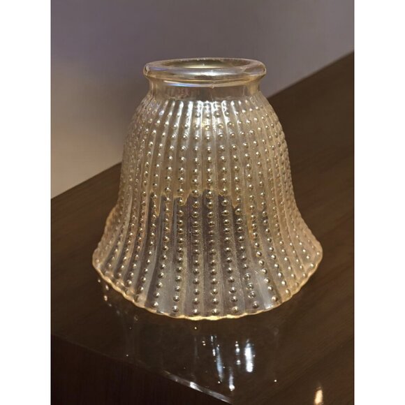 Vintage Iridescent Amber Beaded Replacement Light Shade Globe 2.25" Fitter - Picture 5 of 7